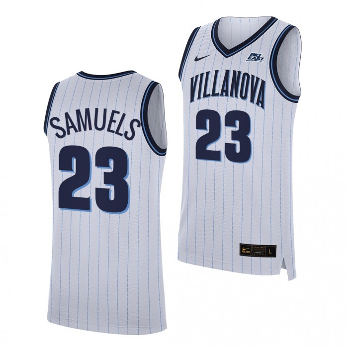 Villanova Wildcats Jermaine Samuels 2021-22 College Basketball Home #23 Jersey-White