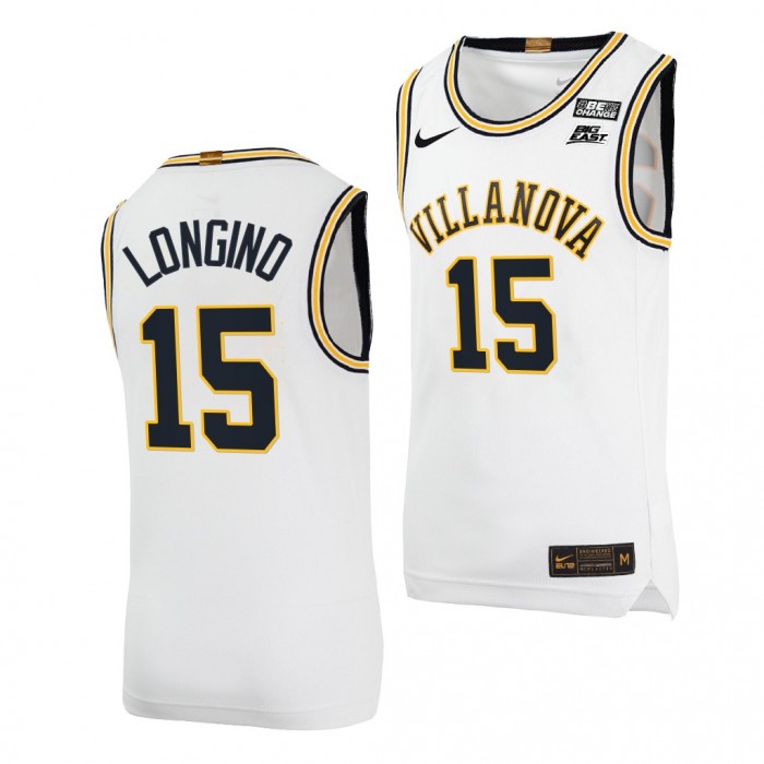 Villanova Wildcats Jordan Longino #15 White Throwback Uniform College Basketball Jersey