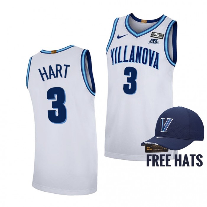 Villanova Wildcats Josh Hart White Home Jersey Free Hat