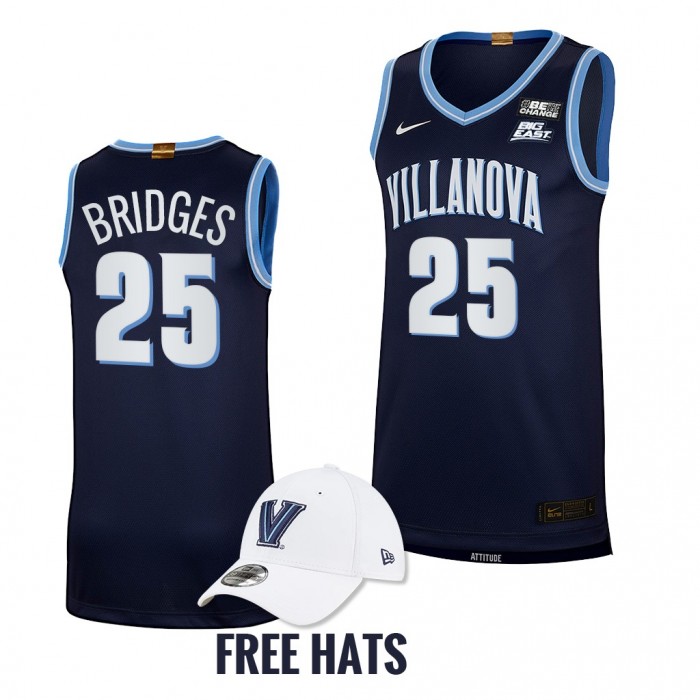 Villanova Wildcats Mikal Bridges Navy Elite Basketball Jersey Free Hat
