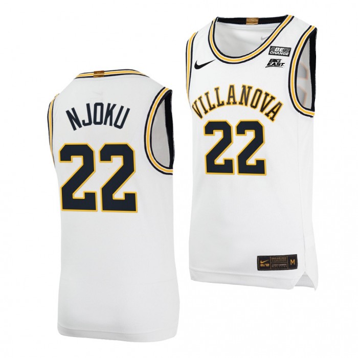 Villanova Wildcats Nnanna Njoku #22 White Throwback Uniform College Basketball Jersey