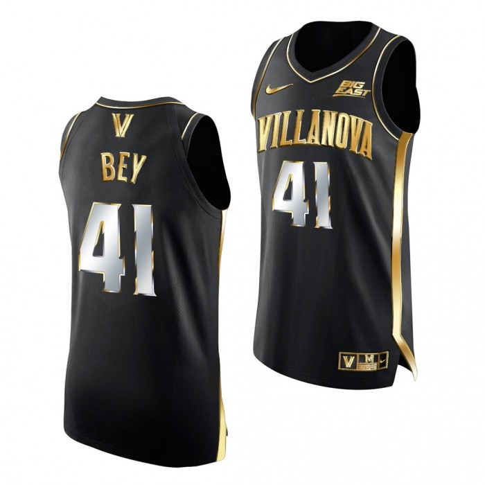 Saddiq Bey Villanova Wildcats Black Jersey Golden Edition NBA Alumni Shirt