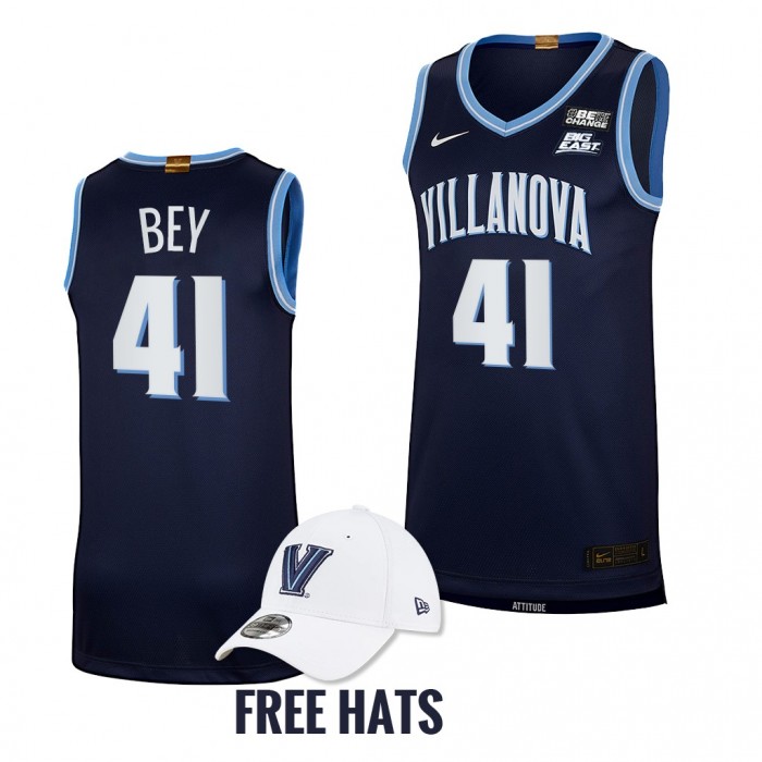 Villanova Wildcats Saddiq Bey Navy Elite Basketball Jersey Free Hat