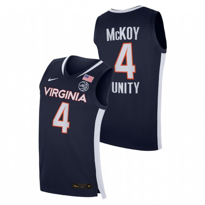Virginia Cavaliers Unity Justin McKoy Road Secondary Logo Jersey Navy Men