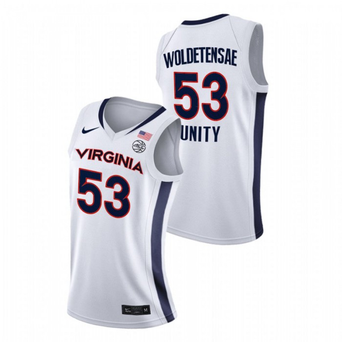 Virginia Cavaliers Unity Tomas Woldetensae New Brand Jersey White Men