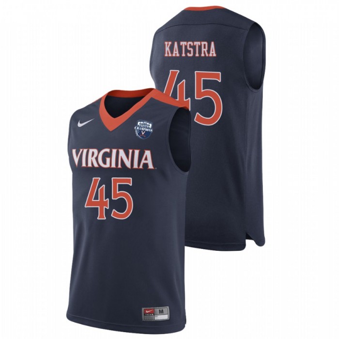 Virginia Cavaliers Austin Katstra Navy 2019 For Men Basketball Champions Jersey