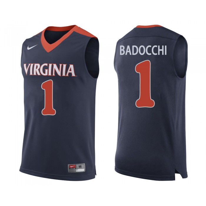 Francesco Badocchi Navy College Basketball Virginia Cavaliers Jersey