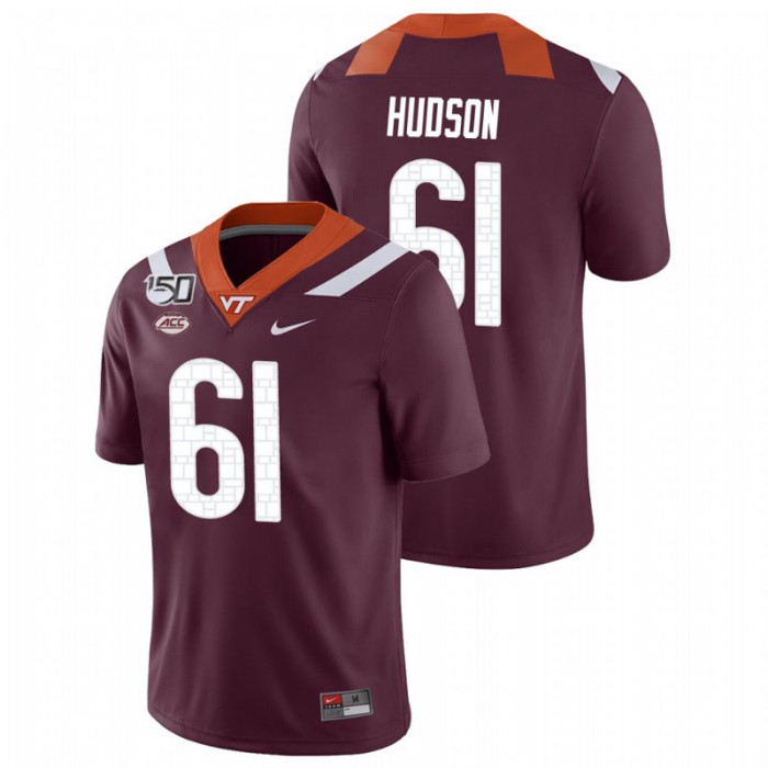 Bryan Hudson For Men Virginia Tech Hokies Maroon Game College Football Jersey