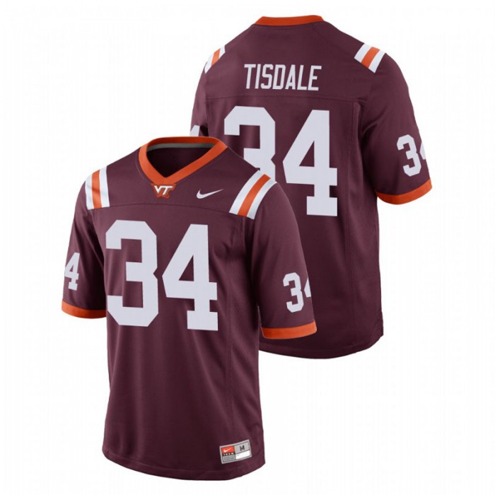 Alan Tisdale Virginia Tech Hokies Replica Maroon Football Game Jersey