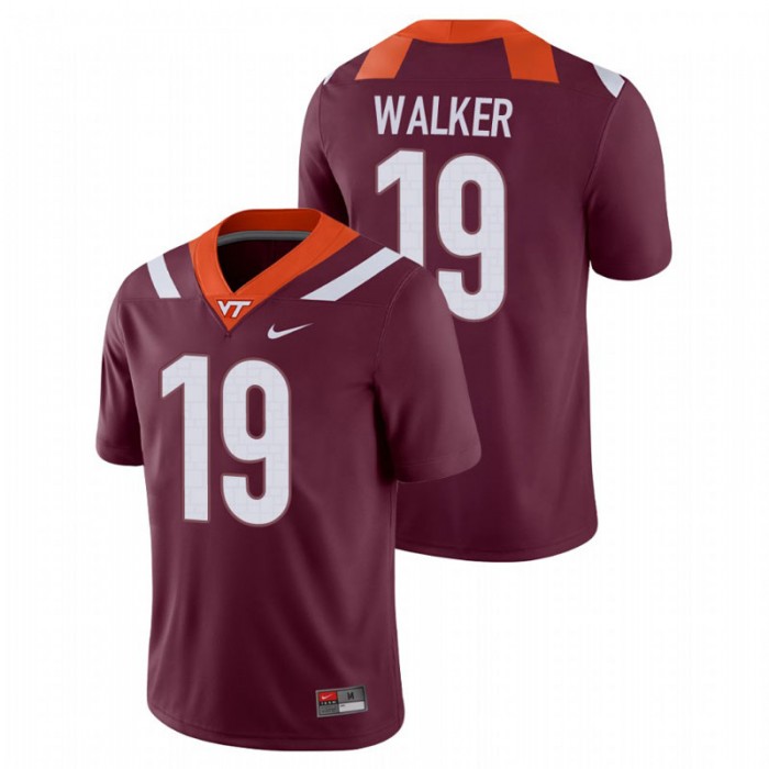 J.R. Walker Virginia Tech Hokies Game Football Maroon Jersey For Men