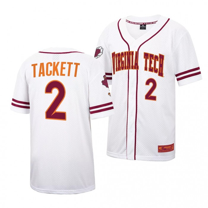 Sam Tackett Virginia Tech Hokies 2022 College Baseball Men Jersey-White