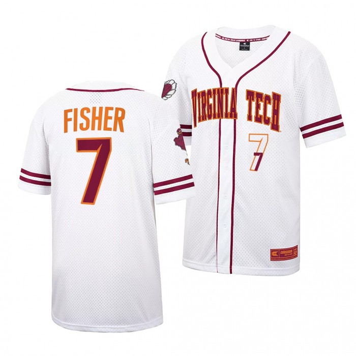 Sean Fisher Virginia Tech Hokies 2022 College Baseball Men Jersey-White