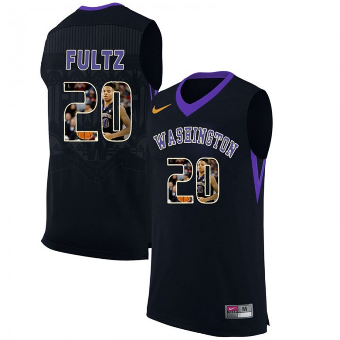 Male Washington Huskies Markelle Fultz Black NCAA Basketball Jersey With Player Pictorial