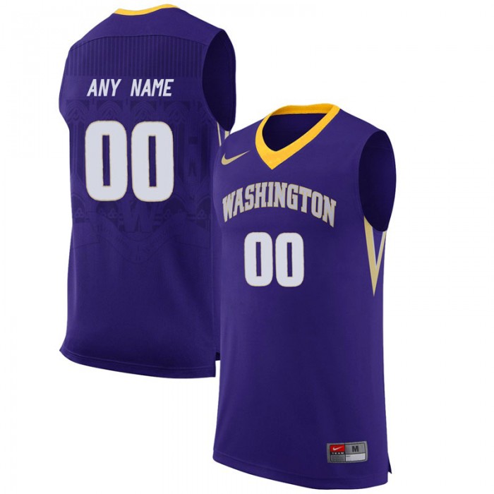 Male Washington Huskies #00 Purple College Basketball Team Performance Customized Jersey