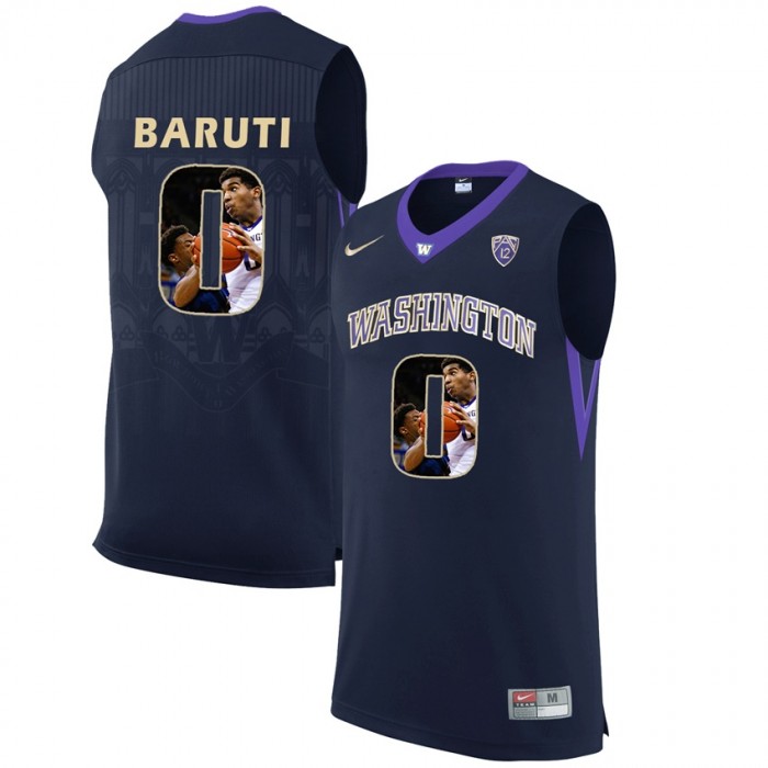 Washington Huskies Bitumba Baruti Black NCAA College Basketball Player Portrait Fashion Jersey