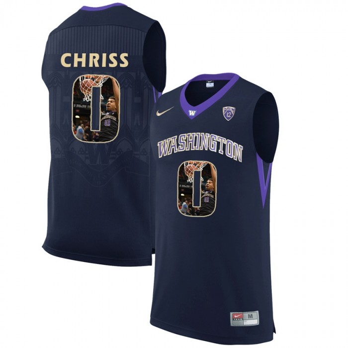 Washington Huskies Marquese Chriss Black NCAA College Basketball Player Portrait Fashion Jersey