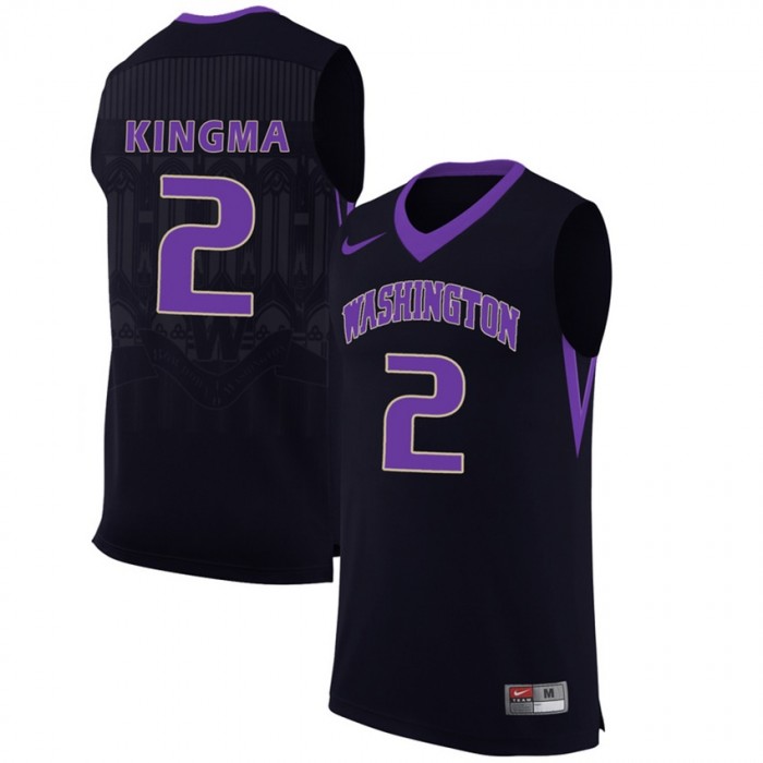 Washington Huskies #2 Dan Kingma Black College Premier Basketball Jersey