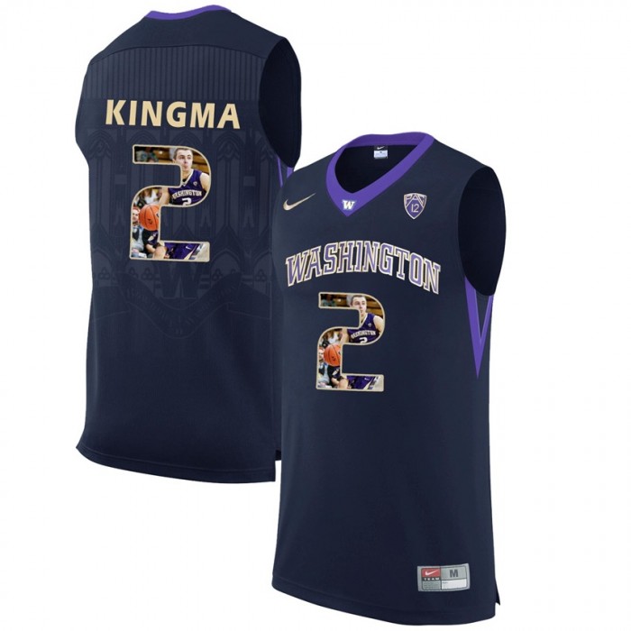 Washington Huskies Dan Kingma Black NCAA College Basketball Player Portrait Fashion Jersey