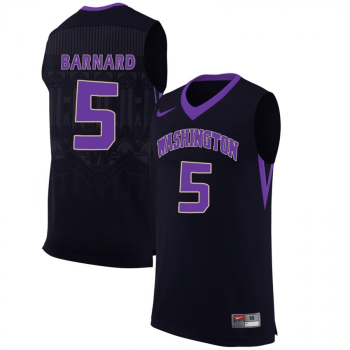 Washington Huskies #5 Quin Barnard Black College Premier Basketball Jersey