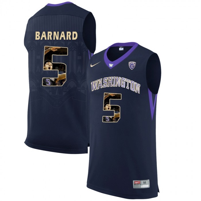 Washington Huskies Quin Barnard Black NCAA College Basketball Player Portrait Fashion Jersey