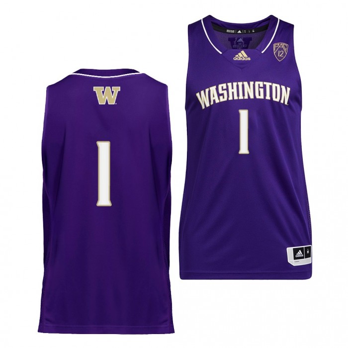 Washington Huskies #1 Purple College Basketball Uniform 2022 Jersey