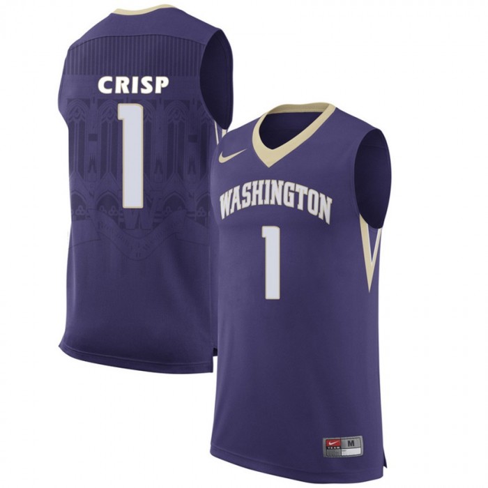 Washington Huskies #1 David Crisp Purple College Premier Basketball Jersey