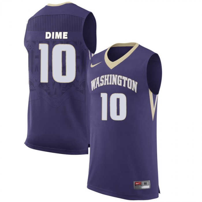 Washington Huskies #10 Malik Dime Purple College Premier Basketball Jersey