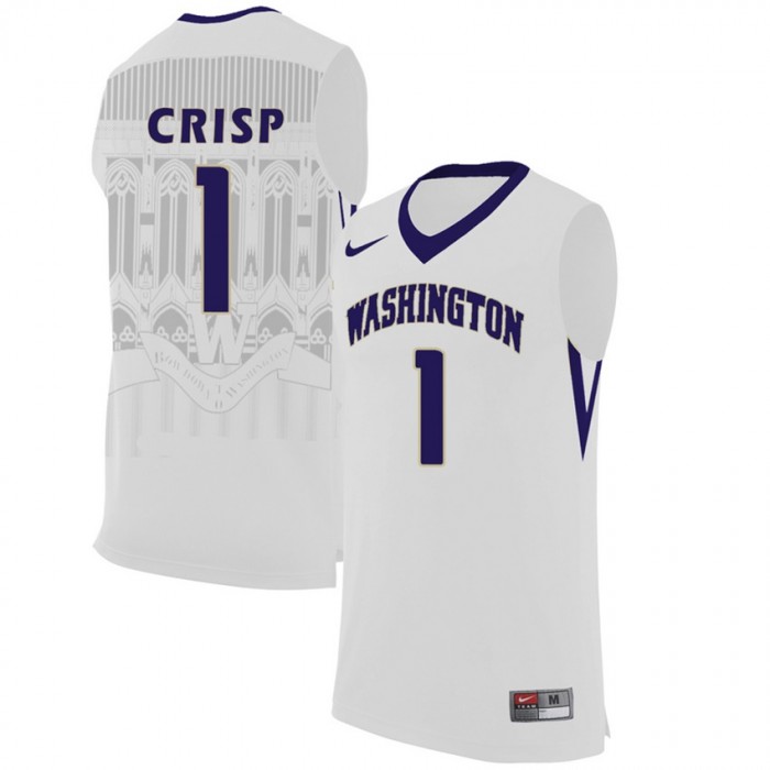 Washington Huskies #1 David Crisp White College Premier Basketball Jersey