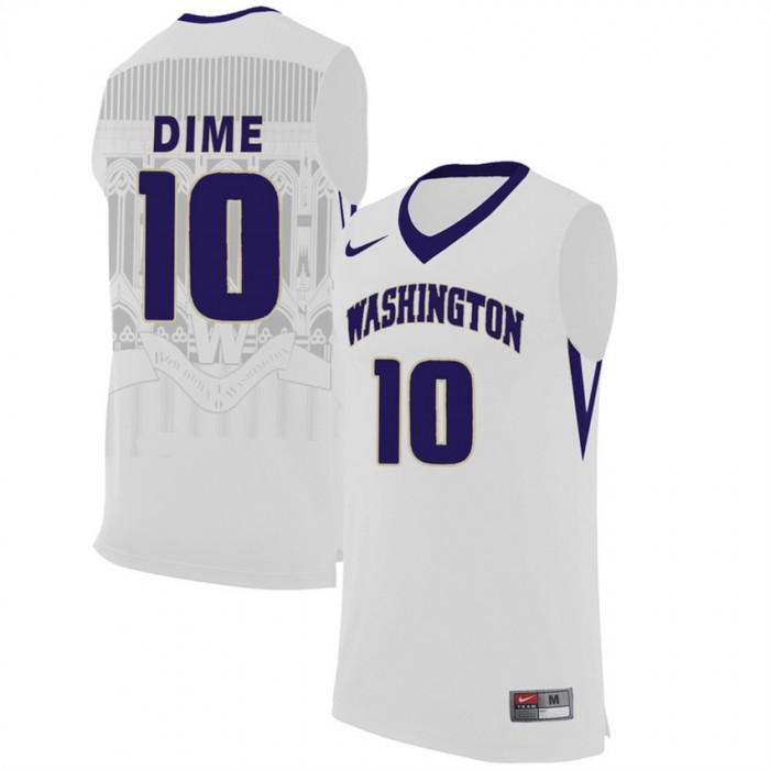 Washington Huskies #10 Malik Dime White College Premier Basketball Jersey