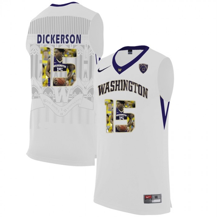 Washington Huskies Noah Dickerson White NCAA College Basketball Player Portrait Fashion Jersey