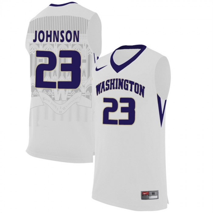 Washington Huskies #23 Carlos Johnson White College Premier Basketball Jersey