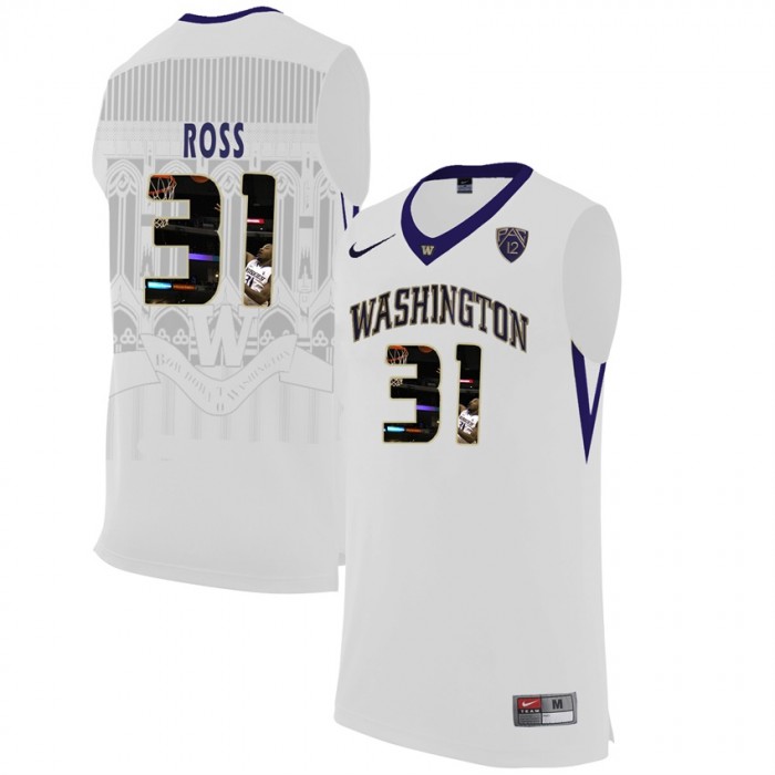 Washington Huskies Terrence Ross White NCAA College Basketball Player Portrait Fashion Jersey