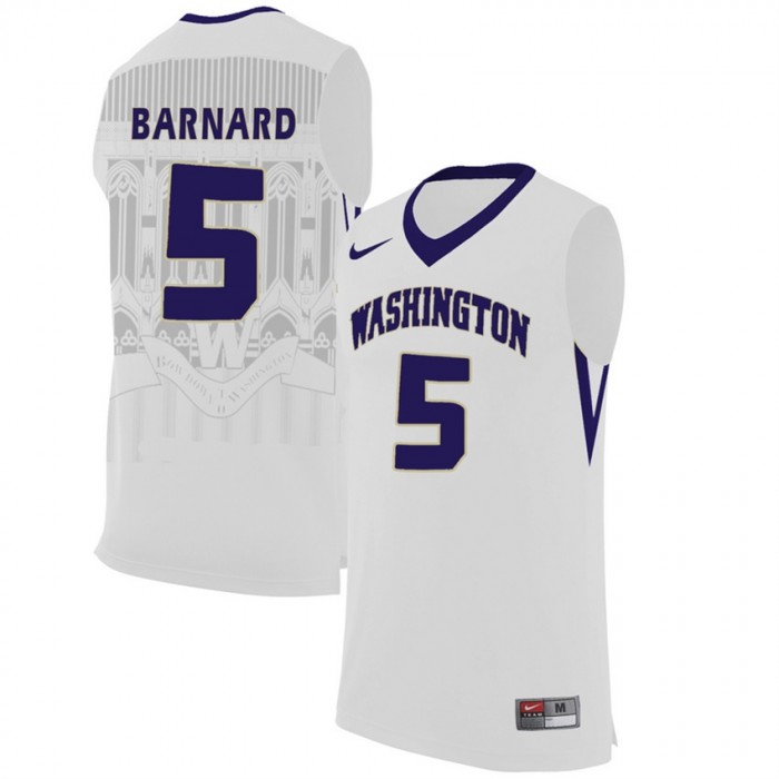 Washington Huskies #5 Quin Barnard White College Premier Basketball Jersey