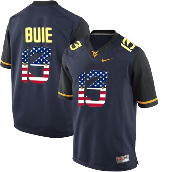 2017 US Flag Fashion Male West Virginia Mountaineers Andrew Buie Navy Blue College Football Limited Jersey