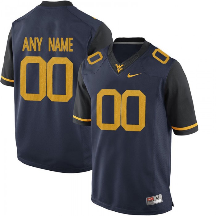 Male West Virginia Mountaineers #00 Blue College Limited Football Customized Jersey