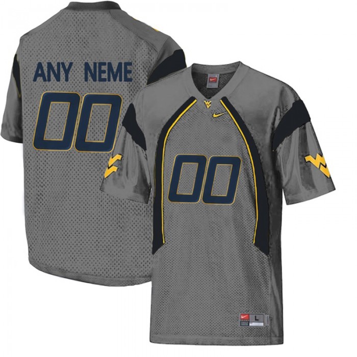 Male West Virginia Mountaineers Gray Mesh Customized Limited Football Jersey