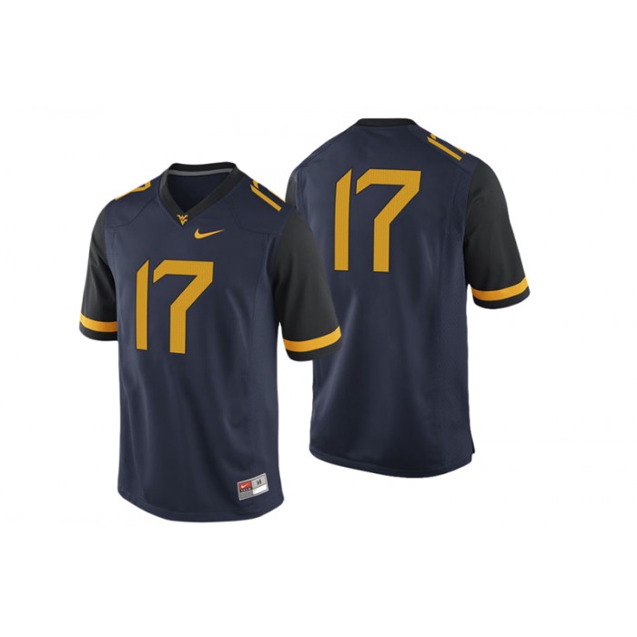 #17 Male West Virginia Mountaineers Navy College Football Game Performance Jersey