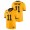 Nicktroy Fortune West Virginia Mountaineers Throwback Gold Alternate Game Jersey