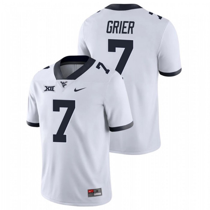 Will Grier West Virginia Mountaineers Game White College Football Jersey