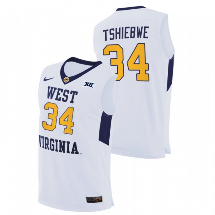 West Virginia Mountaineers Home Oscar Tshiebwe Authentic Jersey White Men