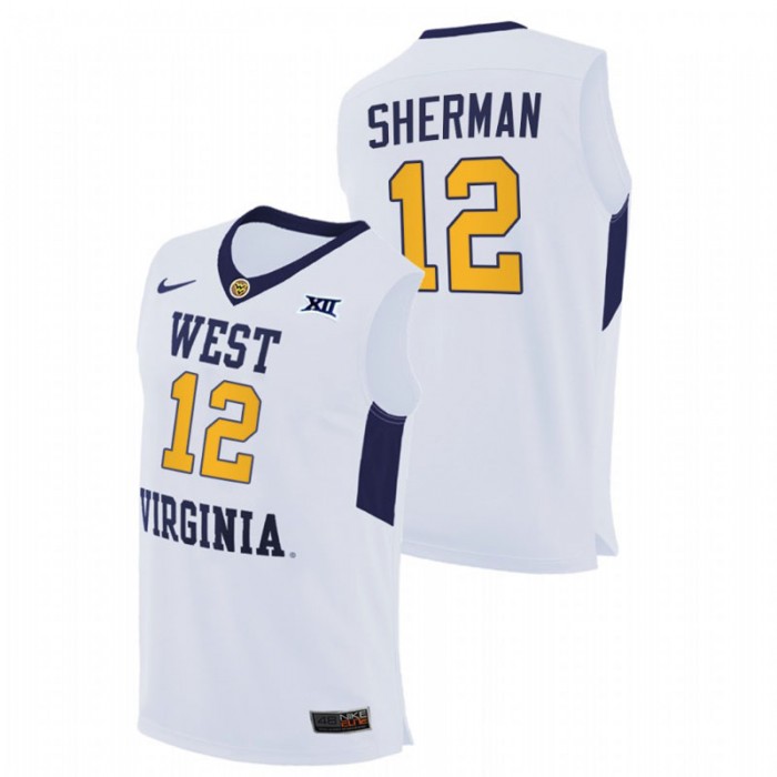 West Virginia Mountaineers Home Taz Sherman Authentic Jersey White Men