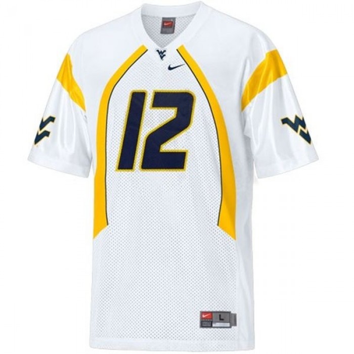 West Virginia Mountaineers #12 Geno Smith White Football Youth Jersey