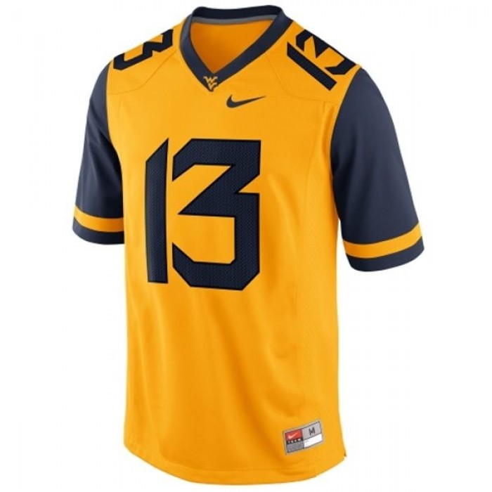 West Virginia Mountaineers #13 Andrew Buie Gold Football For Men Jersey