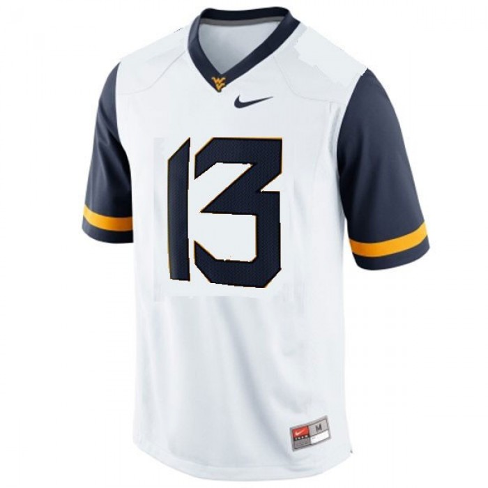 West Virginia Mountaineers #13 Andrew Buie White Football For Men Jersey