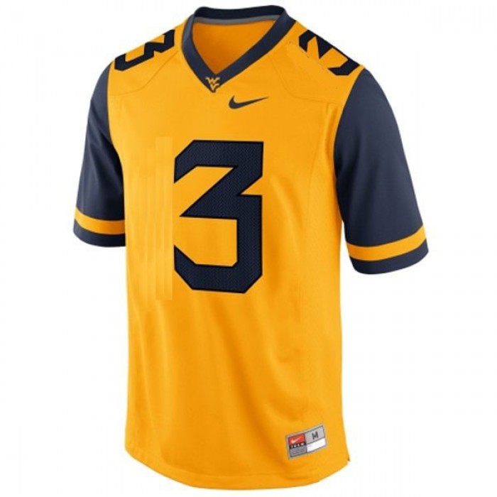 West Virginia Mountaineers #3 Stedman Bailey Gold Football For Men Jersey