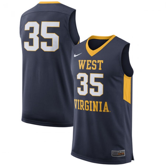 West Virginia Mountaineers #35 Navy Basketball For Men Jersey