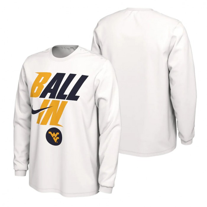 West Virginia Mountaineers Nike Ball In Bench Long Sleeve T-Shirt White