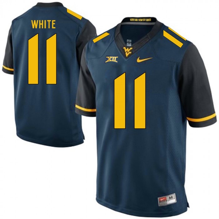 West Virginia Mountaineers Kevin White Blue Alumni College Football Jersey