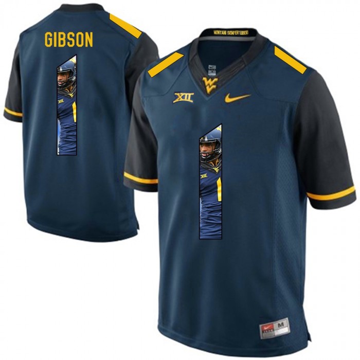 West Virginia Mountaineers Football Blue College Shelton Gibson Jersey