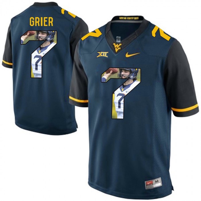 West Virginia Mountaineers Football Blue College Will Grier Jersey